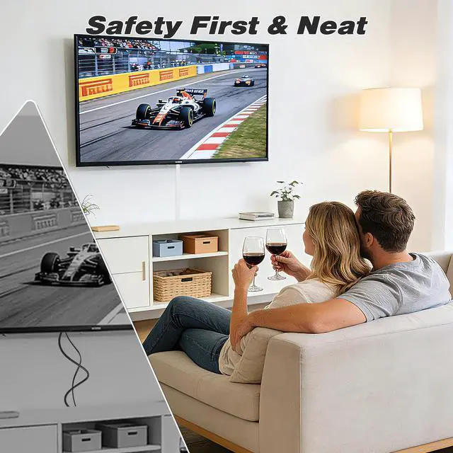 Alt view image 5 of 7 - Silicone Cord Hider Wall for 1 Cable,Side-Opening Cord Covers for Wire on Wall,Self-Adhesive Cable Hider Raceway,Small TV Wire Hider, Flexible MINI TV Cord Hider for Wall Mounted TV(39''-White)