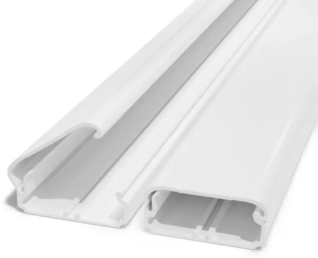 Main image of TV Cord Cover Cable Raceway on Wall, 31.5 inch Cable Management System for Cord Cable Concealer, Printable White Cable Cover Channel for Wall Mounted TV, Speaker Wire Hider, 2X L15.7in W1.5in H0.7in