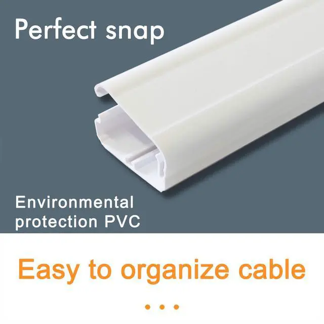 Alt view image 3 of 7 - TV Cord Cover Cable Raceway on Wall, 31.5 inch Cable Management System for Cord Cable Concealer, Printable White Cable Cover Channel for Wall Mounted TV, Speaker Wire Hider, 2X L15.7in W1.5in H0.7in