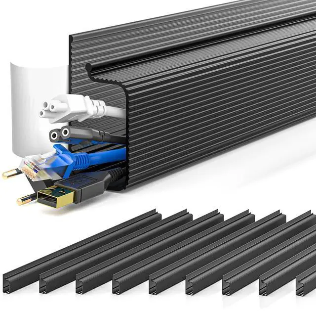 Main image of 157in Cable Management, Cord Organizer,Easy Install Self-Adhesive Cord Hider, Cable Organizer, Cable Hider for Office Organization,Child & Pet Proof, Black