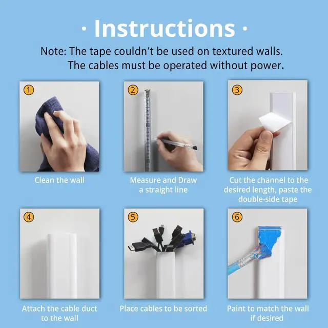 Alt view image 7 of 7 - Cord Cover Wall 32in, TV Cord Hider for Wall Mounted TV, Large Cable Hider Kit for 3-6 Cords, Wire Management Raceway, White Wire Hider Concealer, 2 x L15.8in, W1.5in H0.75in