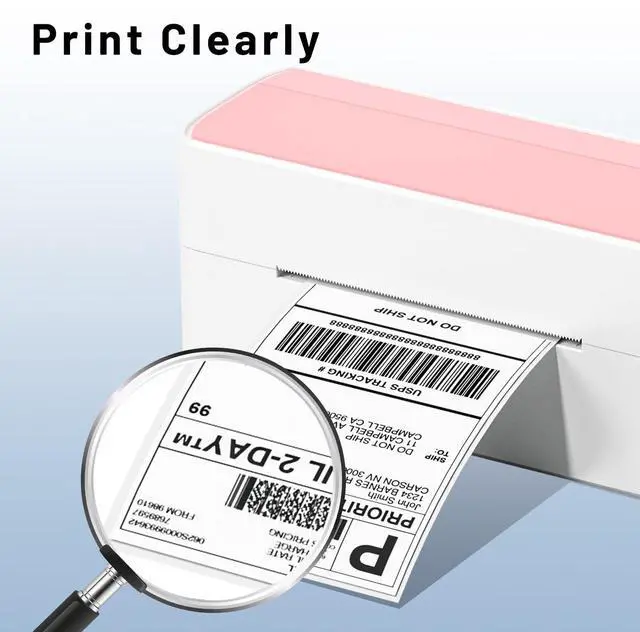 Alt view image 2 of 7 - Genuine 4X6 Thermal Shipping Label 100 Labels per Stack - 4x6 FanFold Thermal Labels Compatible with Phomemo 241bt Shipping Label Printer, Strong Adhesive Shipping Labels, Commercial Grade