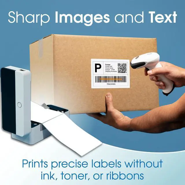 Alt view image 3 of 7 - 4" X 6" Direct Thermal Fanfold Labels (500 Count, 1 Stack) - Printable Postage Shipping Labels, Package Identification - Compatible with Zebra and Rollo Printers