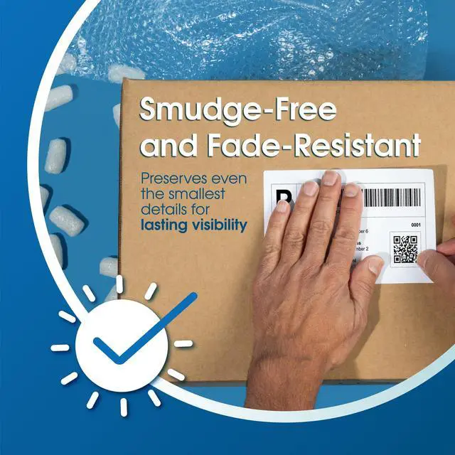 Alt view image 4 of 7 - 4" X 6" Direct Thermal Fanfold Labels (500 Count, 1 Stack) - Printable Postage Shipping Labels, Package Identification - Compatible with Zebra and Rollo Printers
