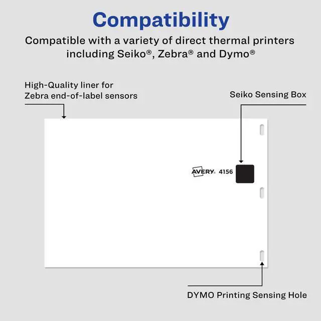 Alt view image 2 of 7 - Direct Thermal Shipping Labels, 4" x 6", White, Comparable to DYMO 1744907, 1 Roll of Labels, 220 Total (4156)