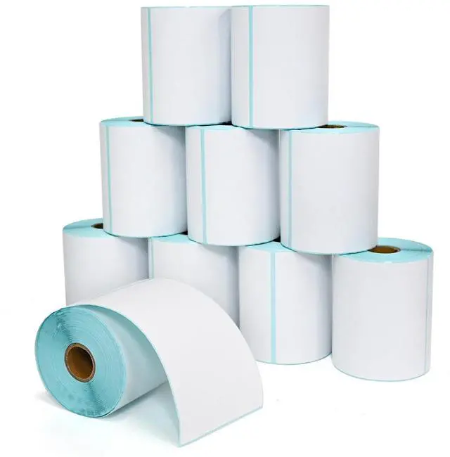 Main image of 2500 PCS 4"x6" Thermal Shipping Labels, 250 Labels/Roll, White Perforated & Strong Adhesive Direct Thermal Labels, Compatible with Zebra, Rollo (10 Rolls)