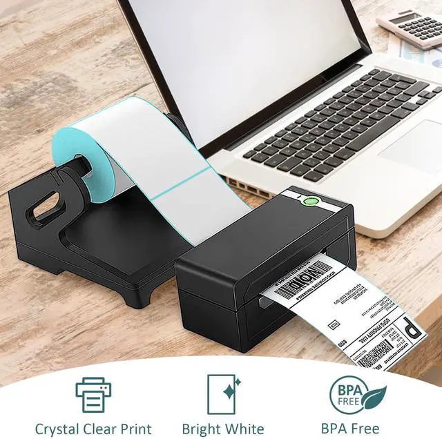 Alt view image 3 of 7 - 2500 PCS 4"x6" Thermal Shipping Labels, 250 Labels/Roll, White Perforated & Strong Adhesive Direct Thermal Labels, Compatible with Zebra, Rollo (10 Rolls)