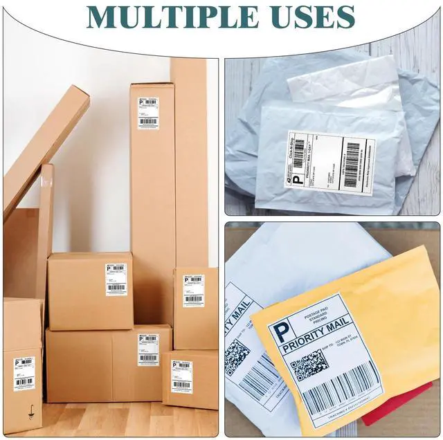 Alt view image 7 of 7 - 2500 PCS 4"x6" Thermal Shipping Labels, 250 Labels/Roll, White Perforated & Strong Adhesive Direct Thermal Labels, Compatible with Zebra, Rollo (10 Rolls)