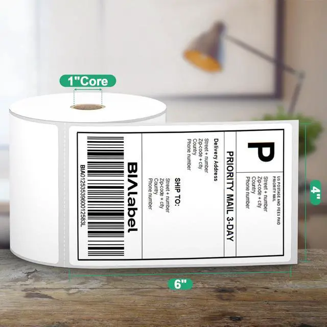 Alt view image 3 of 7 - 4" x 6" Thermal Labels, 4 Roll, 450 Labels/Roll, Compatible with Zebra Rollo, Nelko, Munbyn, Jadens, Shipping Label, Commercial Grade, Permanent Adhesive