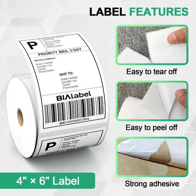 Alt view image 4 of 7 - 4" x 6" Thermal Labels, 4 Roll, 450 Labels/Roll, Compatible with Zebra Rollo, Nelko, Munbyn, Jadens, Shipping Label, Commercial Grade, Permanent Adhesive