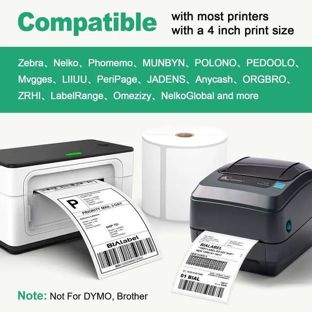 Alt view image 5 of 7 - 4" x 6" Thermal Labels, 4 Roll, 450 Labels/Roll, Compatible with Zebra Rollo, Nelko, Munbyn, Jadens, Shipping Label, Commercial Grade, Permanent Adhesive