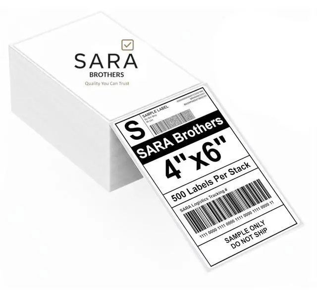 Main image of 4x6 Direct Thermal Shipping Labels, Pack of 500 (1 Fanfold Stack), Commercial Grade, Waterproof, BPA-Free, Compatible with Rollo, Munbyn, Zebra