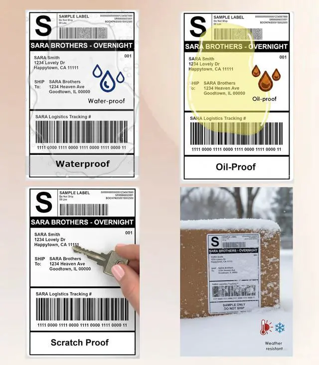 Alt view image 2 of 7 - 4x6 Direct Thermal Shipping Labels, Pack of 500 (1 Fanfold Stack), Commercial Grade, Waterproof, BPA-Free, Compatible with Rollo, Munbyn, Zebra
