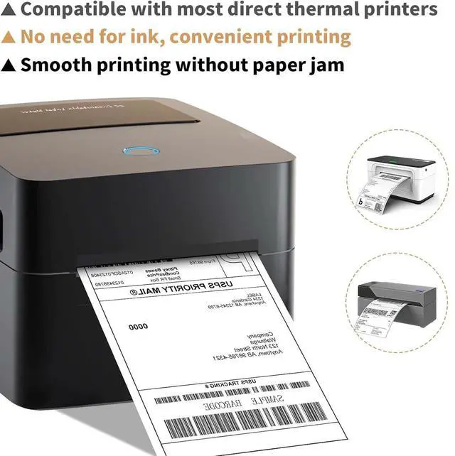 Alt view image 2 of 7 - 4"x 6" Direct Thermal Shipping Labels, 1" Core, Perforated, 250 Labels per Roll, Thermal Printer Labels 4x6