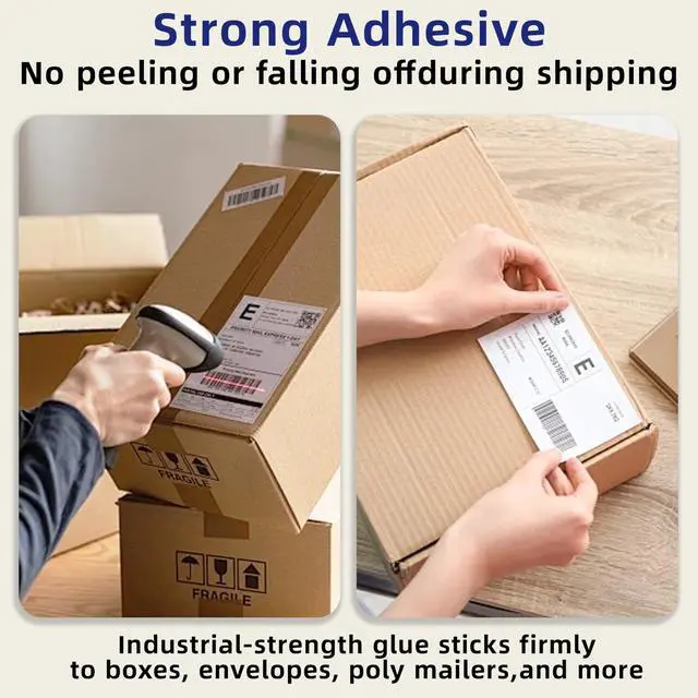 Alt view image 7 of 7 - 4" x 6" Thermal Labels, 1000 Labels Fanfold, Strong Adhesive, Clear Print, Compatible with Most Direct Thermal Printers