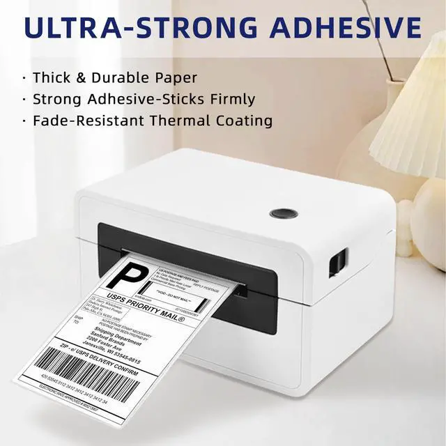 Alt view image 5 of 7 - 4" x 6" Thermal Labels, 1000 Labels Fanfold, Strong Adhesive, Clear Print, Compatible with Most Direct Thermal Printers