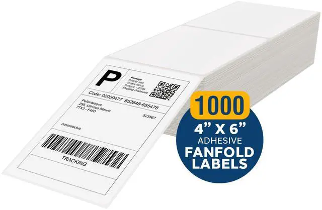 Alt view image 2 of 6 - Direct Thermal Labels - 4x6 Shipping Labels, Fanfold Label Paper - Thermal Printer Labels for USPS, FedEx, UPS (1000)