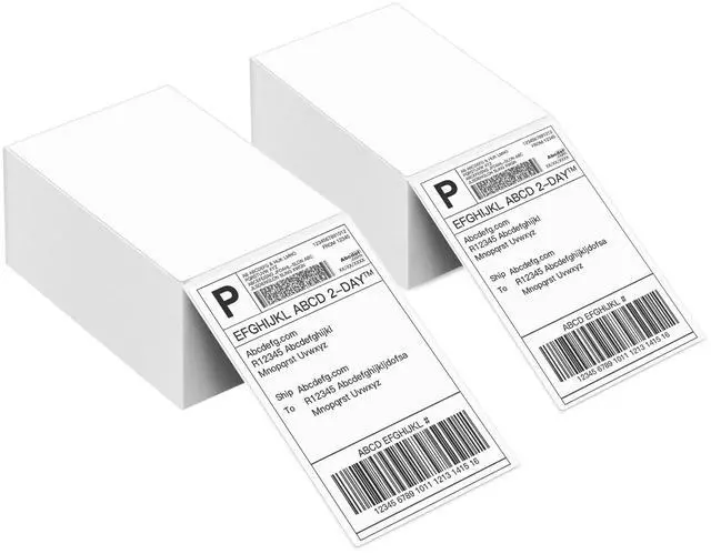 Main image of 4x6 Thermal Labels, Thermal Direct Shipping Label (Pack of 1000 4x6 Fan-Fold Labels), Compatible with Rollo, JADENS, iDPRT, MUNBYN and Most Thermal Printer, Perforated, Commercial Grade