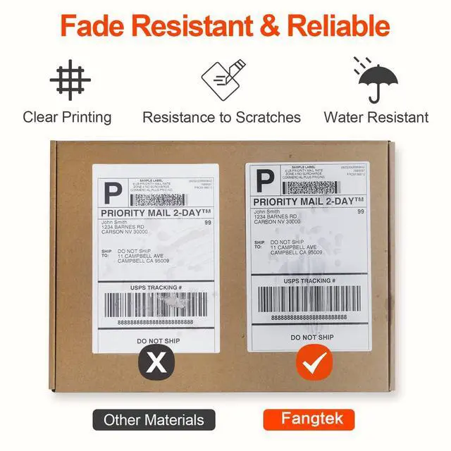 Alt view image 5 of 7 - Fanfold 4x 6 Direct Thermal Shipping Labels Self Adhesive, 500 Postage Mailing Labels Thermal Sticker Paper Shipping Labels for Thermal Printer, Soonmark Zebra Compatible