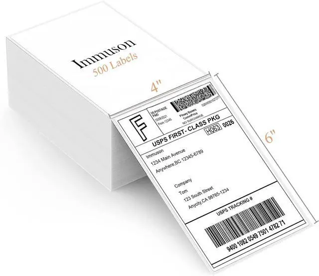 Main image of Fanfold 4 x 6 Direct Thermal Labels White Perforated Shipping Labels 500 Labels/Stack, Permanent Adhesive, White Mailing Labels for Zebra Thermal Printer 1 Stack.