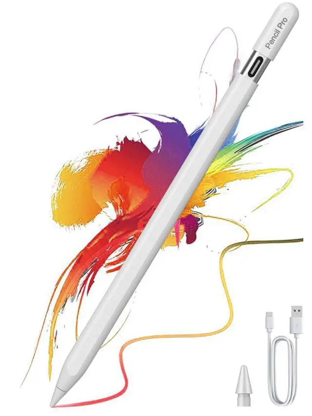 Main image of Magnetic Wireless Charging Stylus Pencil for iPad 2024-2025, Tilt Function&Palm Rejection, Stylus Pencil Pro for 2018-2025, iPad 6/7/8/9/10/11th, Mini 5/6/7th, Pro 11"/12.9"/M4, Air 3/4/5/M2/M3, White