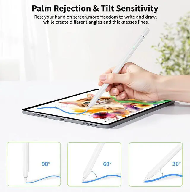 Alt view image 5 of 7 - Pencil for ipad Apple Pencil 1st 2nd Generation Pro USB C Alternative,10 Mins Fast Charge Stylus Pen for iPad 6 7 8 9 11 10th Generation, iPad Mini 7 6 5th, iPad Air 3 4 5th M2 M3, iPad Pro 13"/11 M4