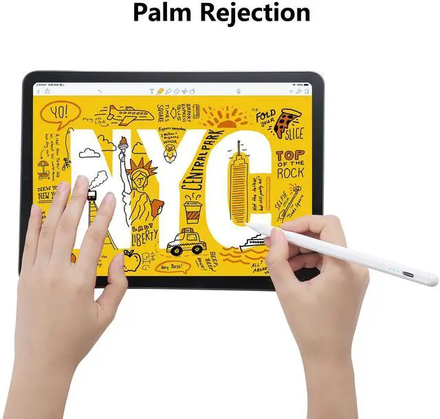 Alt view image 4 of 7 - Stylus Pen for Apple Pencil Tilt Sensitivity Palm Rejection for iPad A16 11th 10th 9th 8th 7th 6th Generation, iPad Air M3 M2 3rd 4th 5th Gen, iPad Pro 11 12.9 13 inch M4, iPad mini A17 7 6 5 (White)