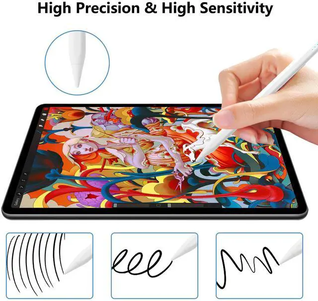 Alt view image 5 of 7 - Stylus Pen for Apple Pencil Tilt Sensitivity Palm Rejection for iPad A16 11th 10th 9th 8th 7th 6th Generation, iPad Air M3 M2 3rd 4th 5th Gen, iPad Pro 11 12.9 13 inch M4, iPad mini A17 7 6 5 (White)