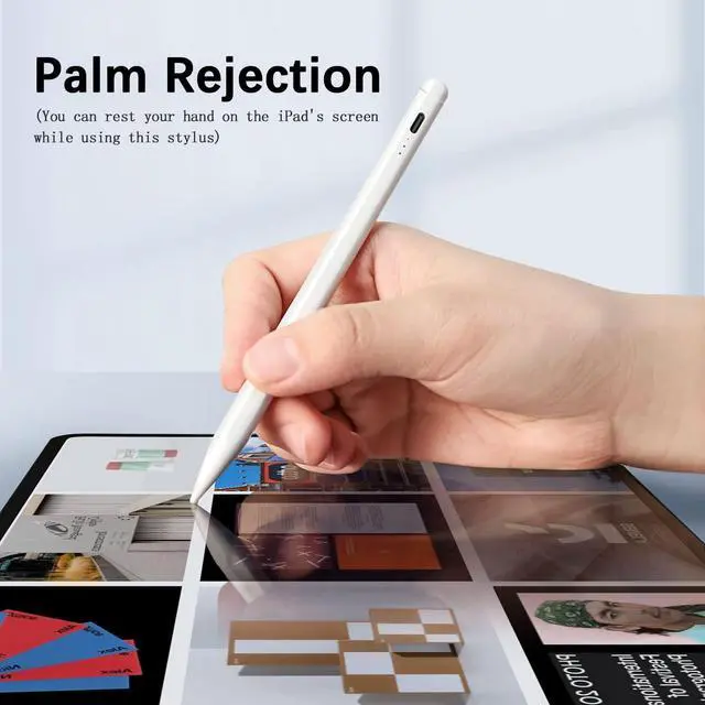 Alt view image 6 of 7 - 2PackStylus Pen for Apple iPad 2018-2026 A16 11/10/9/8/7/6,iPad Mini A17 Pro/6/5,iPad Air M4/M3/M2 11"/13"/5/4,iPad Pro M5/M4 13"/12.9"/11" USB-C Fast Charging Pencil,Pixel-Perfect Tilt Sensitivity