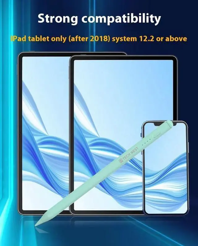 Alt view image 5 of 7 - Stylus Pen for iPad 2018-2025, Fast Charge, Magnetic Charging, Palm Rejection Stylus for iPad 11/10/9/8/7/6th Gen, Air 7/6/5/4/3/M3/M2, Pro 13"/12.9"/11"/M4, Mini 7/6/5th, Green