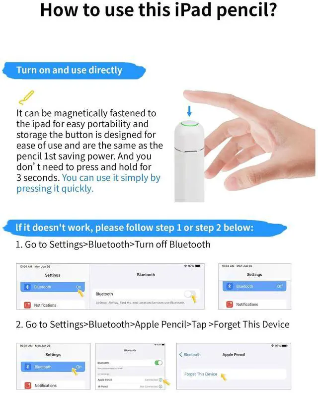 Alt view image 4 of 7 - Stylus Pen for iPad 10th&9th Generation, Fast Charging for Apple iPad Pencil with Palm Rejection, Tilt Sensitivity for iPad Air 3/4/5, iPad mini 5/6, iPad 6/7/8/9/10, iPad Pro 11", iPad Pro 12.9"
