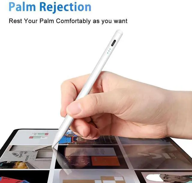 Alt view image 7 of 7 - Pencil for iPad 2018 to 2025 iPad Pro M5, Stylus Pen for ipad A16 with Palm Rejection & Magnetic Adsorption & Tilts Sensing, iPencil for ipad 6-11, Air 3-5/M2/M3, Mini 5-6, Pro 11"/12.9"/M4/M5