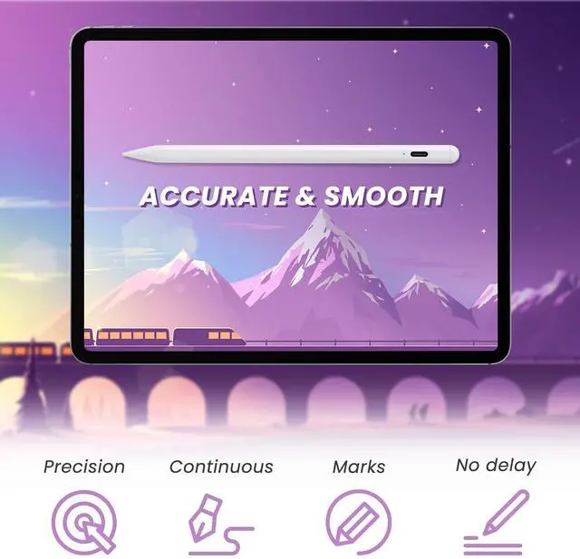 Alt view image 3 of 6 - iPad Pencil Pro - 2X Fast Charging Stylus Pen with Palm Rejection - High Precision - Tilt Sensitive Apple Pencil Pro for iPad Pro 12.9" 11", iPad Pro M4 11 13 Inch, iPad Air M2 M3, White