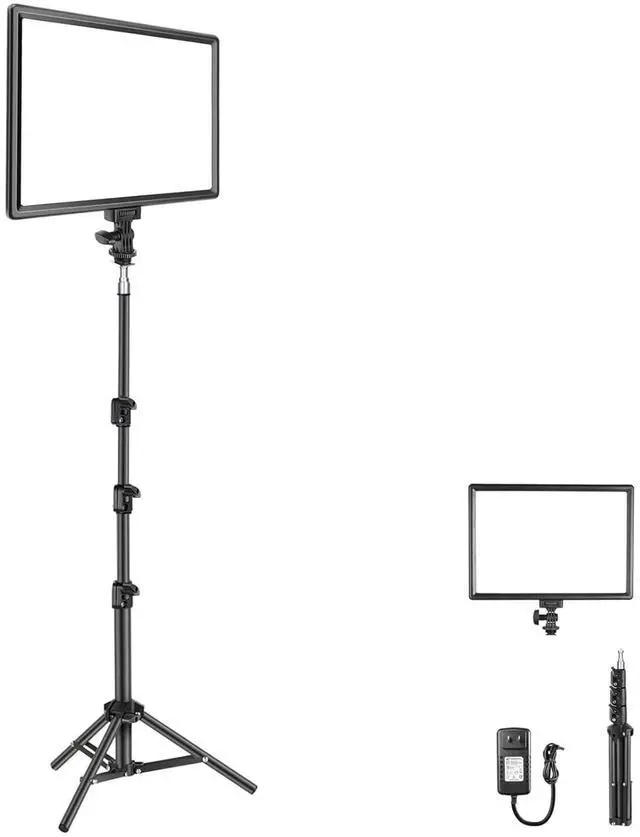 Main image of 13" LED Video Light Panel, Studio Lighting Kit with Tripod Stand, 20W Bi Color Dimmable Photo Key Light for Streaming Photography Podcast Recording, CRI97+ 2400Lx/0.5m, 29.6Wh Battery, NL-192AI