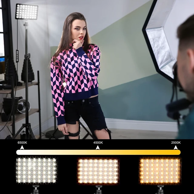 Alt view image 6 of 7 - 2 Packs RGB LED Video Light with Adjustable Tripod Stand/White Filters, Dimmable 2500-6500K USB Video Conference Lighting Kit for YouTube Photography/Game Zoom Live, Streaming,TikTok, 1.6M