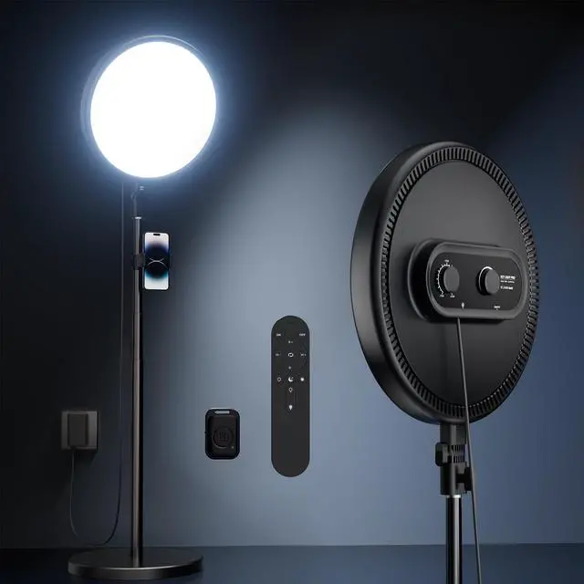Main image of Large Ring Light with 79" Stand, 6500K Full-Screen Selfie Ring Light with Stand and Phone Holder, Professional Big Ring Light for TikTok Light, Barber, Stream, Video, YouTube, Makeup, Photography