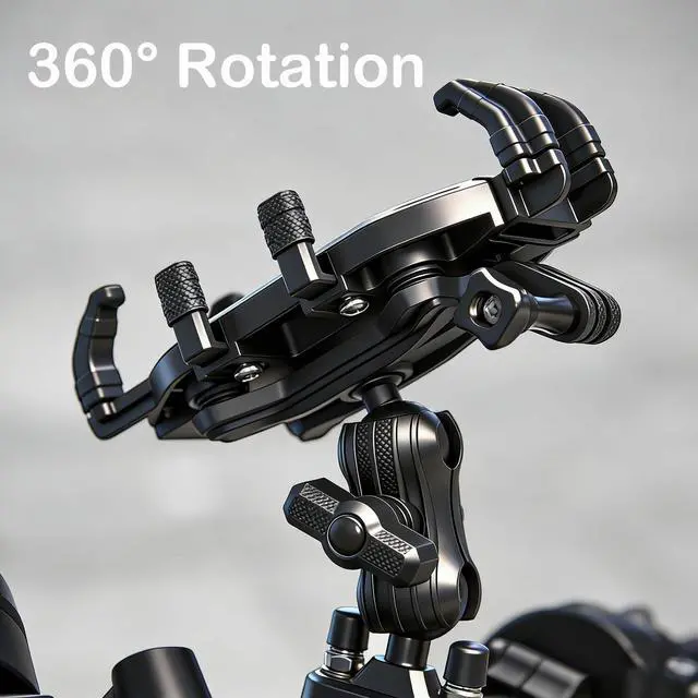 Alt view image 2 of 7 - Motorcycle Phone Mount Holder with Vibration Dampener, Heavy Duty Bike Phone Holder, Anti-Shake Handlebar for Bicycle Bike Phone Holder Mount, Adjustable Fit 5.4-6.9'' Smartphone