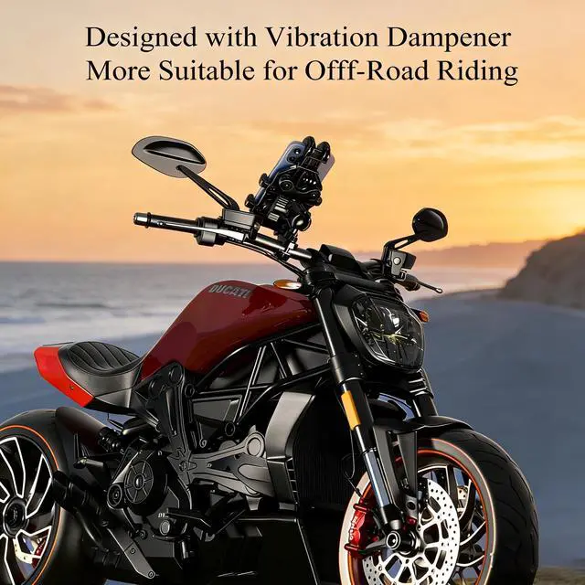 Alt view image 7 of 7 - Motorcycle Phone Mount Holder with Vibration Dampener, Heavy Duty Bike Phone Holder, Anti-Shake Handlebar for Bicycle Bike Phone Holder Mount, Adjustable Fit 5.4-6.9'' Smartphone