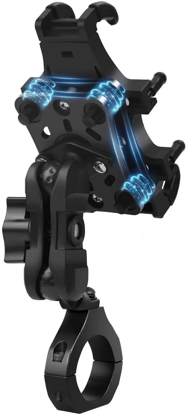 Main image of Anti-Vibration UTV Phone Mount Heavy Duty, Full Protection SXS Phone Holder with Aluminum Bracket Fit for 1.75-2" Roll Cage, Adjustable UTV Cell Phone Holder Holds 4.7-7.1" Phones