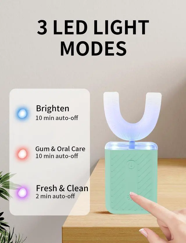 Alt view image 5 of 7 - U-Shaped Electric Toothbrush for Adults, u Toothbrush with IPX7 Waterproof, ultrasonic Toothbrush for Home and Travel
