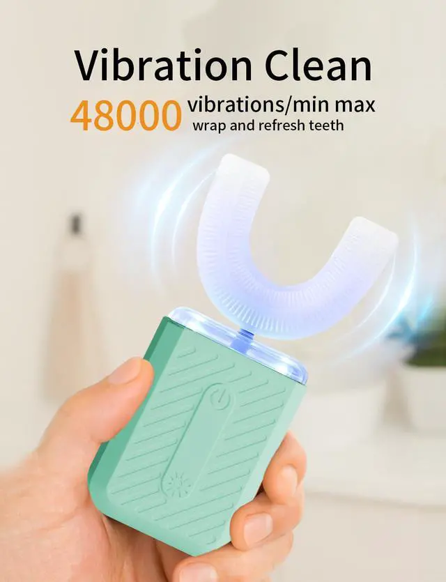 Alt view image 3 of 7 - U-Shaped Electric Toothbrush for Adults, u Toothbrush with IPX7 Waterproof, ultrasonic Toothbrush for Home and Travel