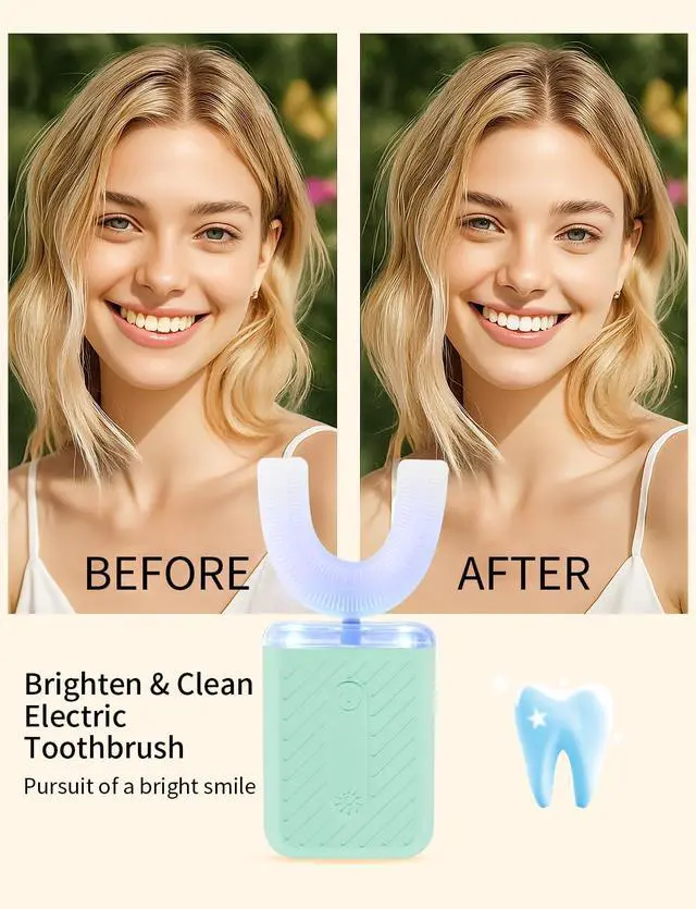 Alt view image 7 of 7 - U-Shaped Electric Toothbrush for Adults, u Toothbrush with IPX7 Waterproof, ultrasonic Toothbrush for Home and Travel