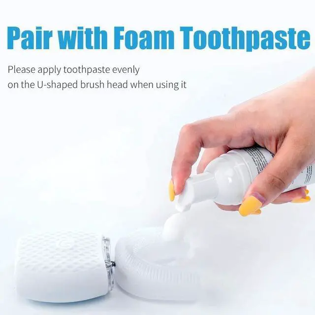 Alt view image 7 of 7 - Ultrasonic Automatic Toothbrush, Ultrasonic U-Shaped Toothbrushes for Adult, 360° Electric Sonic Tooth Brush with Automatic Timer, Wireless Charging Teethbrush Kit for Travel Or Home (White)