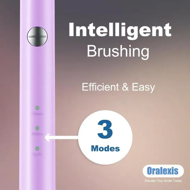 Alt view image 3 of 7 - Electric Toothbrush for Adults and Kids, with 8 Brush Heads and Tongue Scraper, 2 Minute Smart Timer, One Fast Charge Last 120 Days, 40000 VPM Deep Clean, Sonic Travel Toothbrush - Violet