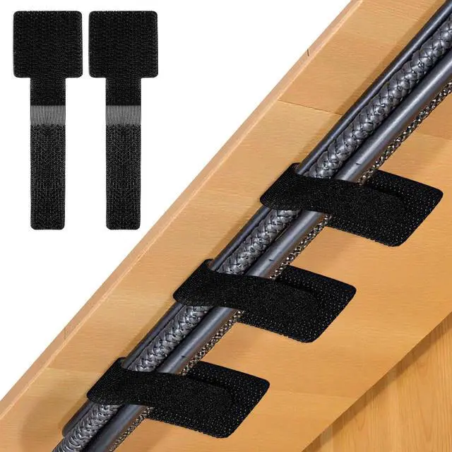 Main image of 80 Pcs Hook and Loop Cable Straps, Self Adhesive Hook and Loop Cable Ties, Cables Management Wire Organizer Under Desk, Cord Organizers for Desk Home Office Essentials(Black)