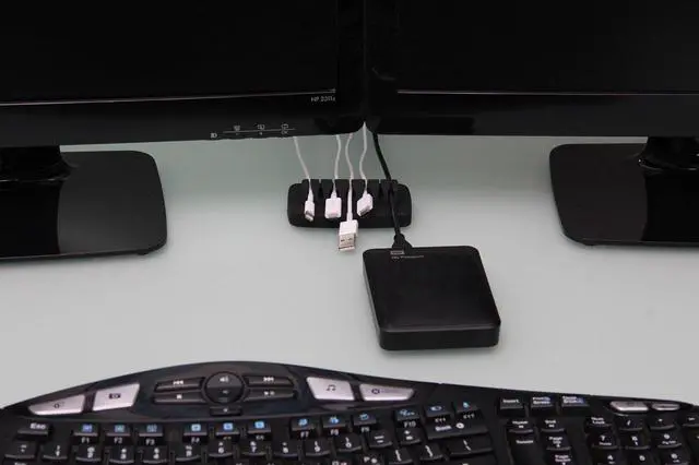 Alt view image 2 of 7 - Cable Organizer on the Market! Compact and Weighted Desktop Cord Holder and Cable Organizer, Eco-Friendly Silicone, No Bad Smell, Bundled with 4 Reusable Cable Ties! (Black)