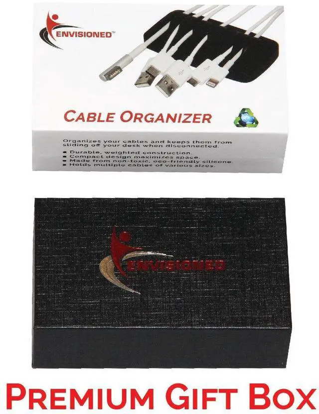 Alt view image 5 of 7 - Cable Organizer on the Market! Compact and Weighted Desktop Cord Holder and Cable Organizer, Eco-Friendly Silicone, No Bad Smell, Bundled with 4 Reusable Cable Ties! (Black)