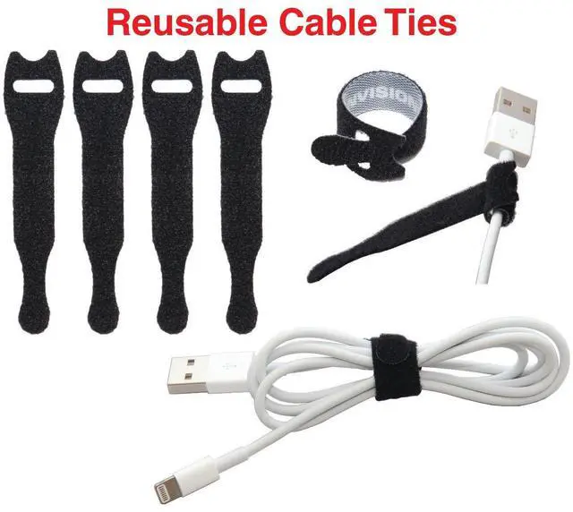 Alt view image 6 of 7 - Cable Organizer on the Market! Compact and Weighted Desktop Cord Holder and Cable Organizer, Eco-Friendly Silicone, No Bad Smell, Bundled with 4 Reusable Cable Ties! (Black)