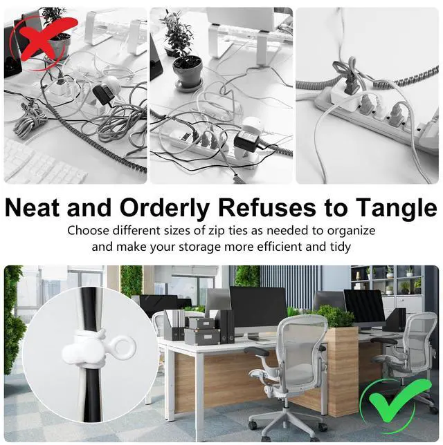 Alt view image 7 of 7 - 30Pcs Cord Organizer, Silicone Cable Ties Reusable, Cord Ties for Electronics, Multipurpose Elastic Wire Ties, Travel Essentials for Cable Organizer, Wire Organizers for Fastening Cords