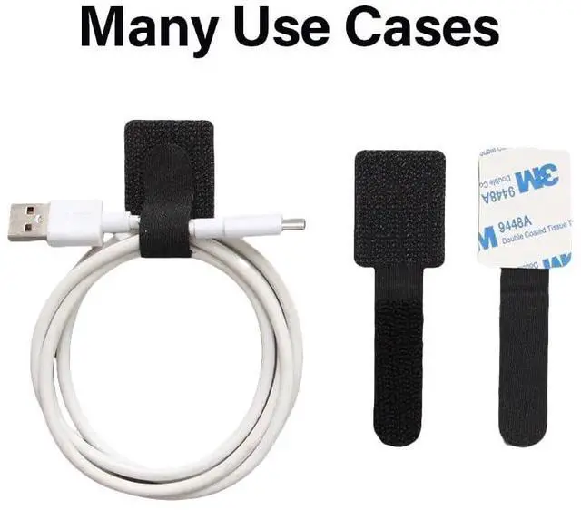 Alt view image 5 of 7 - 50PCS Desk Cord Organizer Adhesive Cable Management Straps for Office Essentials, Wall, Car & More Reusable Hook and Loop Wire Organizers